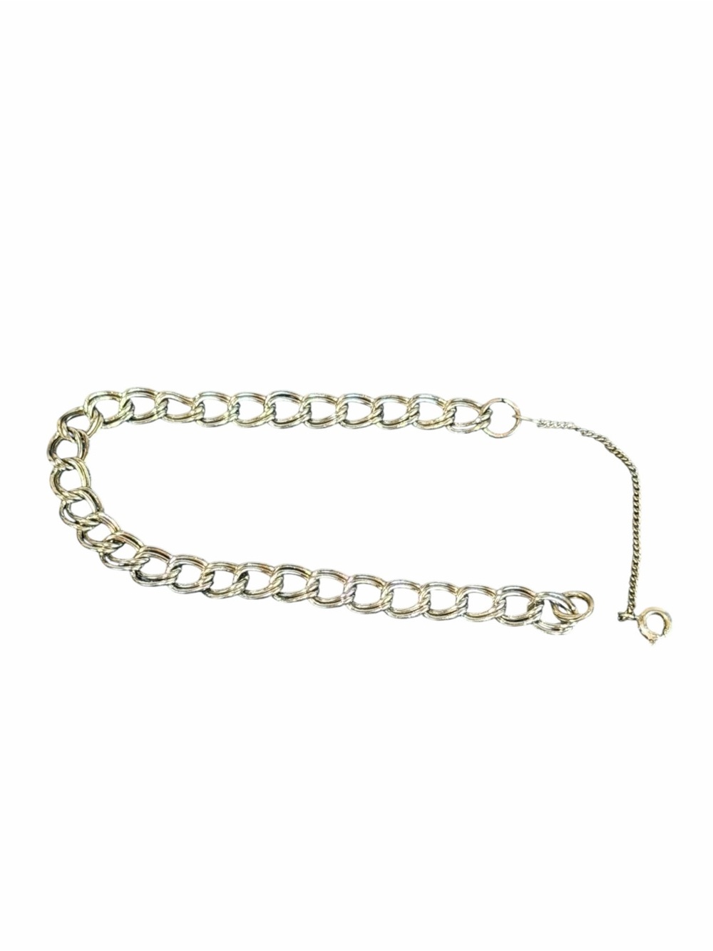 Vintage Sterling Silver Double Link Charm Bracelet